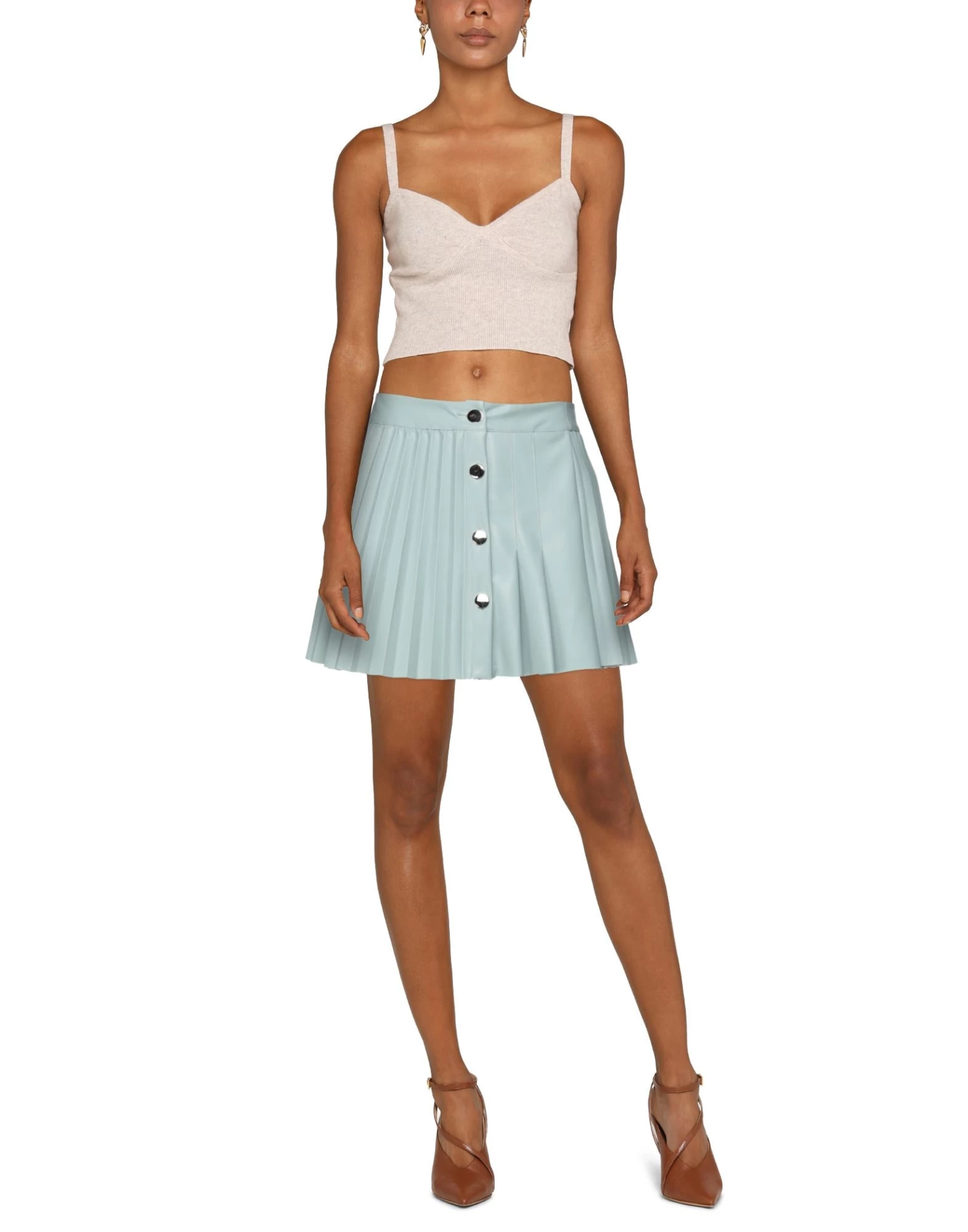 VANESSA SCOTT Mini Skirt For Women Light Green 2 VANESSA SCOTT Mini Skirt For Women Light Green - Image 2