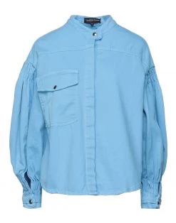VANESSA SCOTT Solid Color Shirts & Blouses For Women Sky Blue