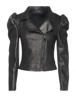 VANESSA SCOTT Biker Jacket For Women Black