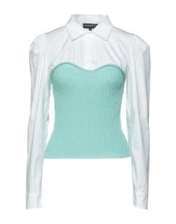 VANESSA SCOTT Patterned Shirts & Blouses For Women Light Green