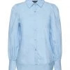 VANESSA SCOTT Solid Color Shirts & Blouses For Women Sky Blue