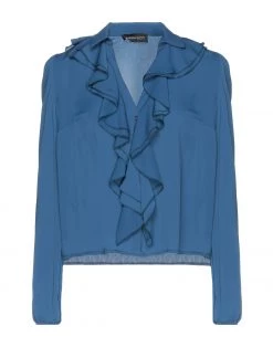 VANESSA SCOTT Solid Color Shirts & Blouses For Women Slate Blue -VANESSA SCOTT Sales Shop unnamed file 1474