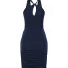 VANESSA SCOTT Short Dress For Women Deep Purple