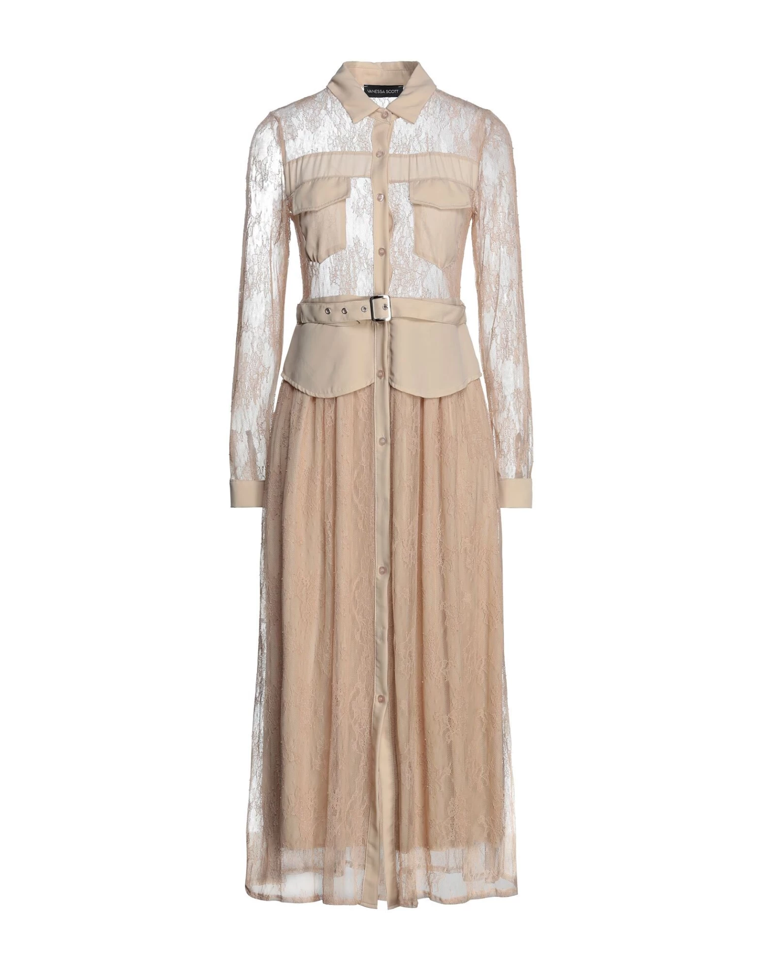 VANESSA SCOTT Midi Dress For Women Sand 3 VANESSA SCOTT Midi Dress For Women Sand - Image 3