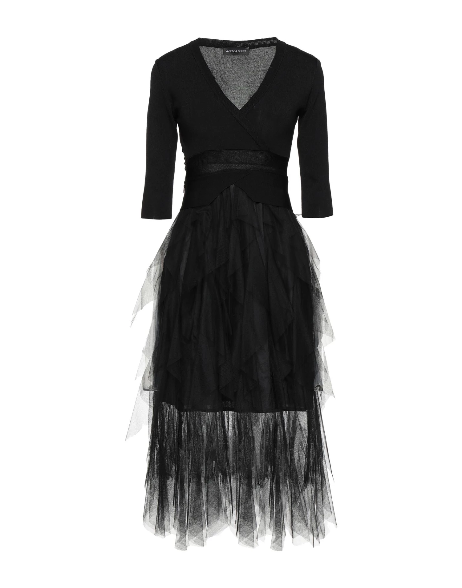 VANESSA SCOTT Midi Dress For Women Black 1 VANESSA SCOTT Midi Dress For Women Black