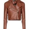VANESSA SCOTT Biker Jacket For Women Brown