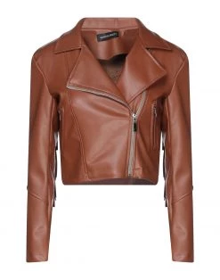 VANESSA SCOTT Biker Jacket For Women Brown