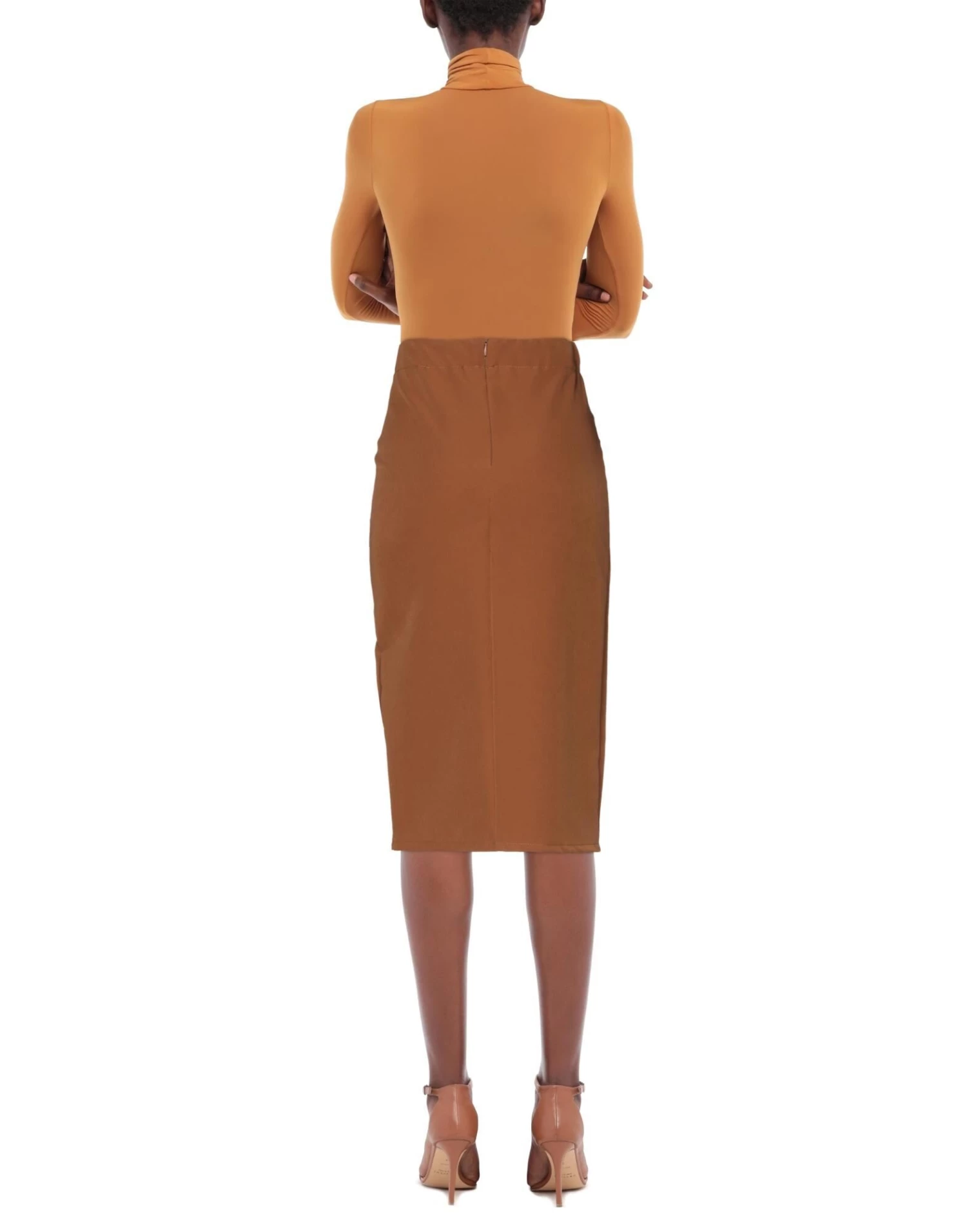 VANESSA SCOTT Midi Skirt For Women Tan 3 VANESSA SCOTT Midi Skirt For Women Tan - Image 3