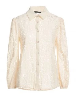 VANESSA SCOTT Lace Shirts & Blouses For Women Beige