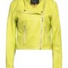 VANESSA SCOTT Biker Jacket For Women Acid Green