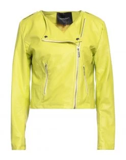 VANESSA SCOTT Biker Jacket For Women Acid Green