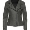 VANESSA SCOTT Biker Jacket For Women Military Green