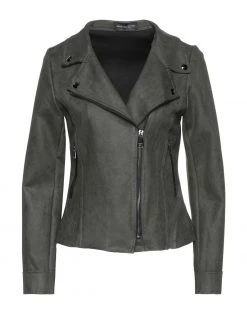VANESSA SCOTT Biker Jacket For Women Military Green