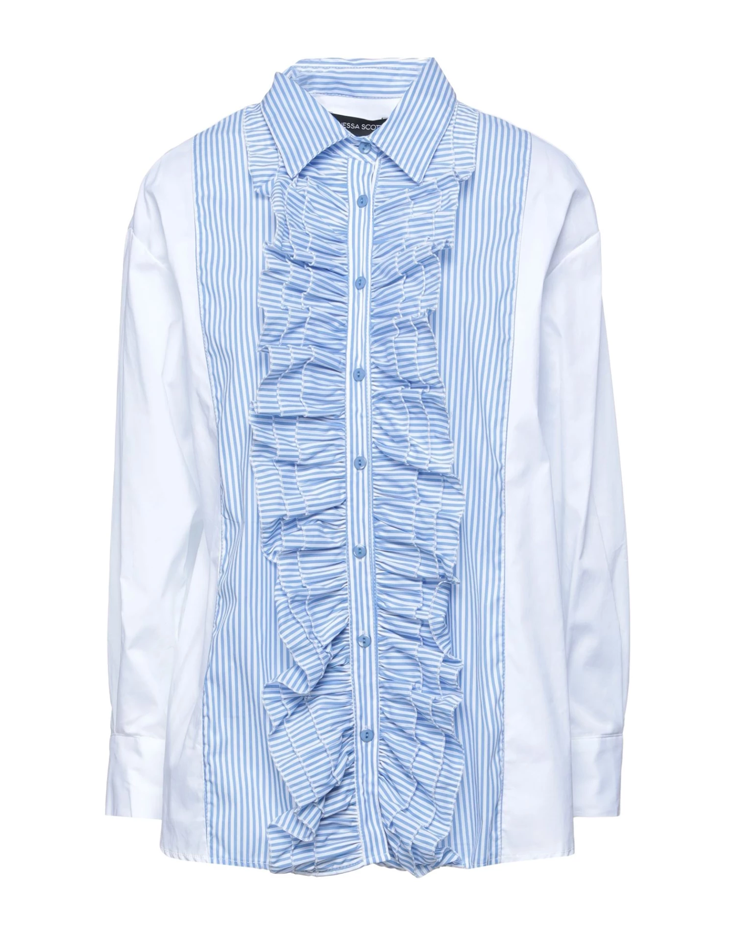 VANESSA SCOTT Striped Shirt For Women Azure 1 VANESSA SCOTT Striped Shirt For Women Azure