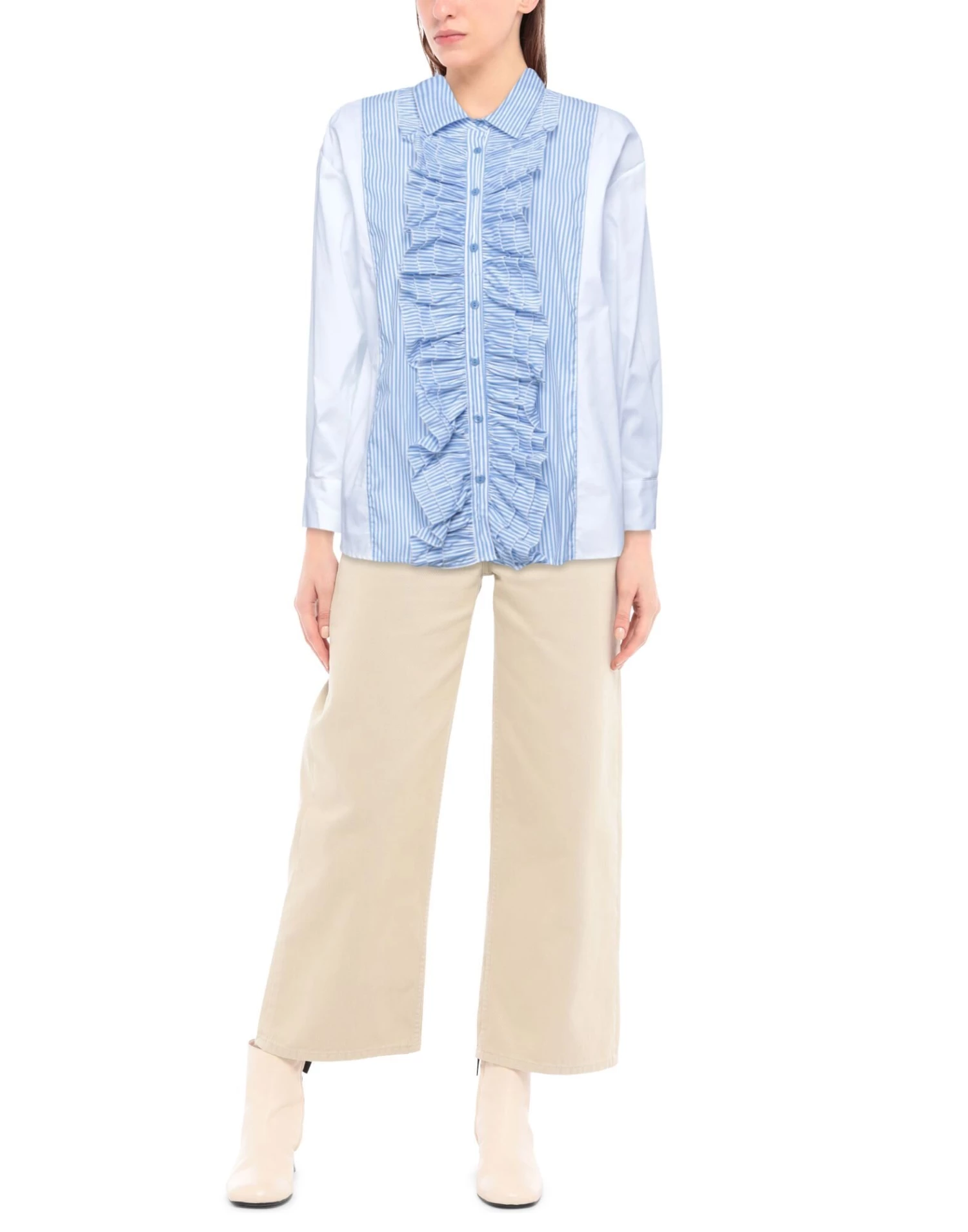 VANESSA SCOTT Striped Shirt For Women Azure 2 VANESSA SCOTT Striped Shirt For Women Azure - Image 2