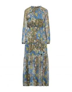 VANESSA SCOTT Long Dress For Women Military Green