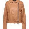 VANESSA SCOTT Biker Jacket For Women Tan