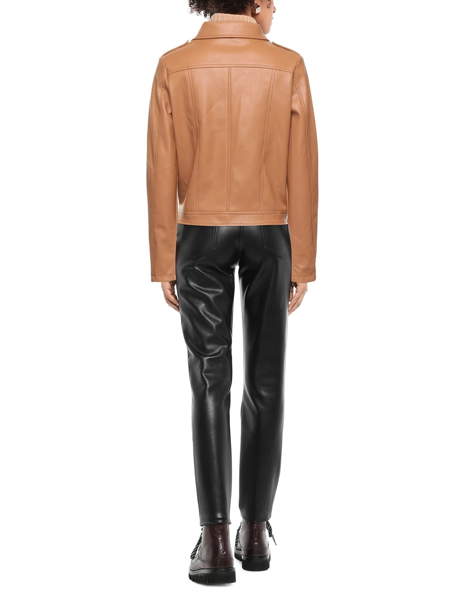 VANESSA SCOTT Biker Jacket For Women Tan 3 VANESSA SCOTT Biker Jacket For Women Tan - Image 3