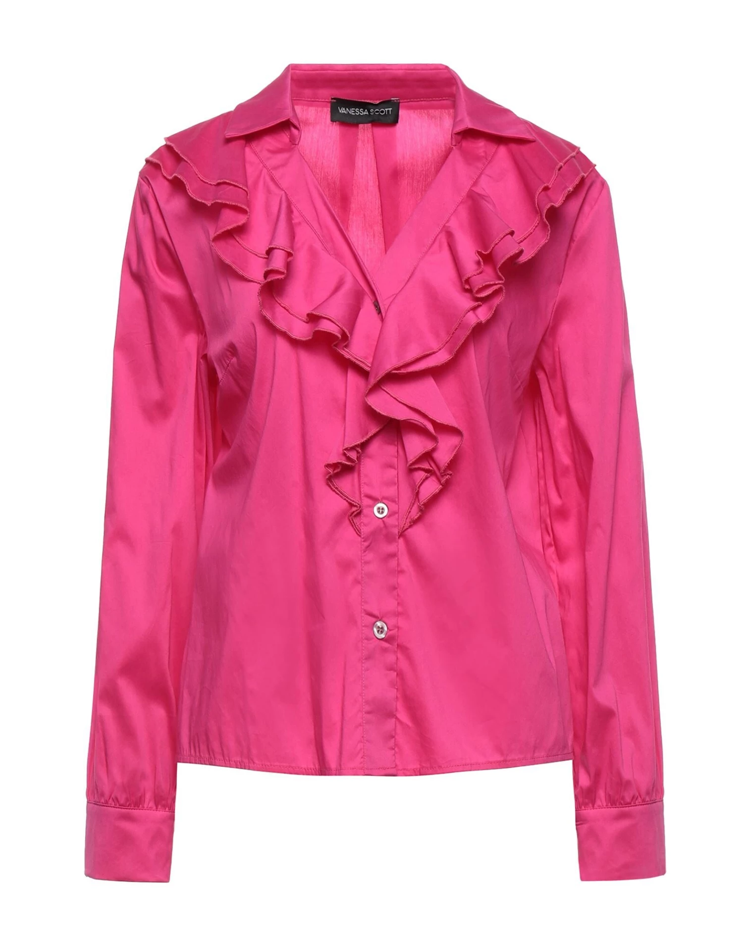 VANESSA SCOTT Solid Color Shirts & Blouses For Women Fuchsia 5 VANESSA SCOTT Solid Color Shirts & Blouses For Women Fuchsia - Image 5