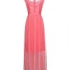VANESSA SCOTT Long Dress For Women Coral