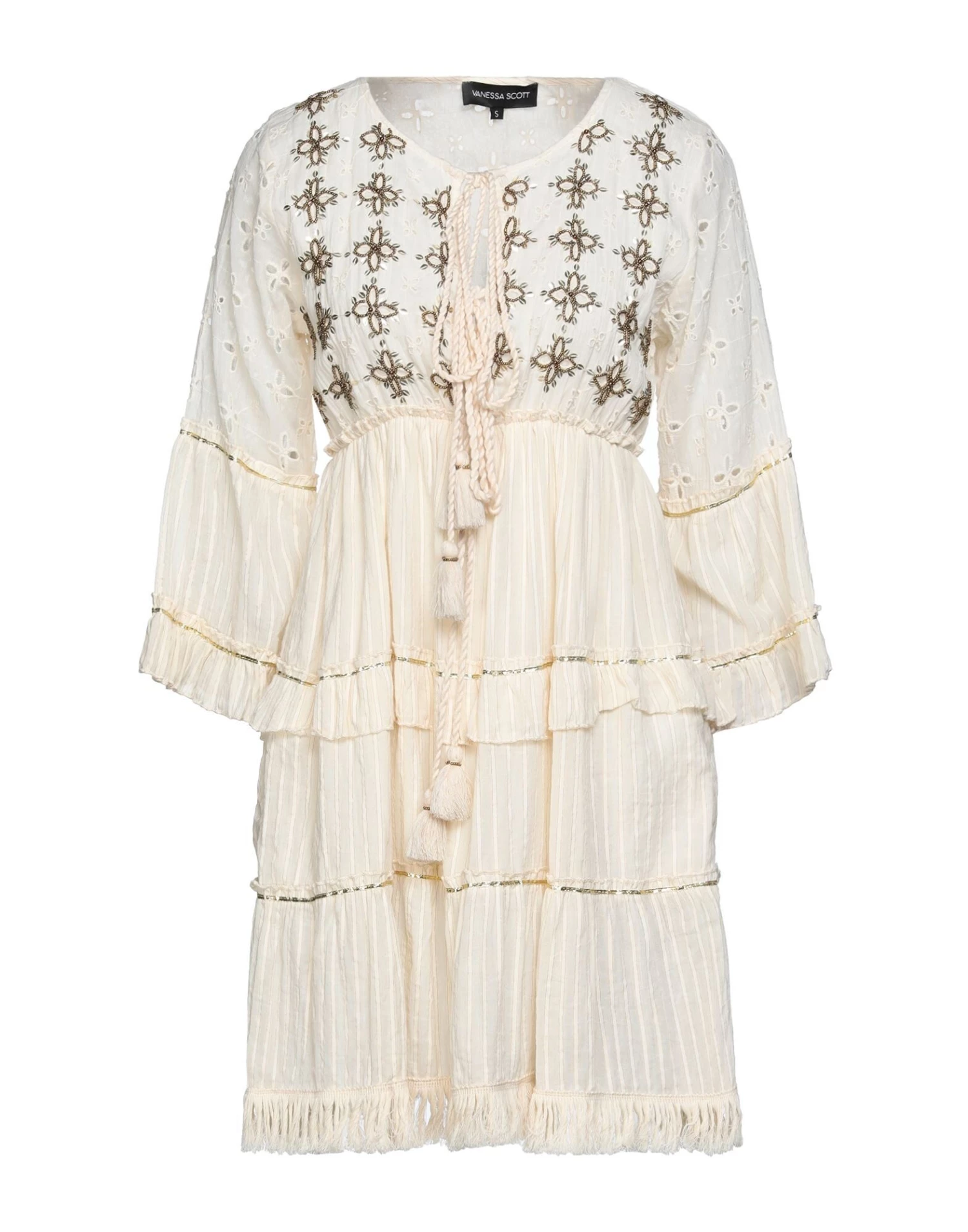 VANESSA SCOTT Short Dress For Women Ivory 1 VANESSA SCOTT Short Dress For Women Ivory